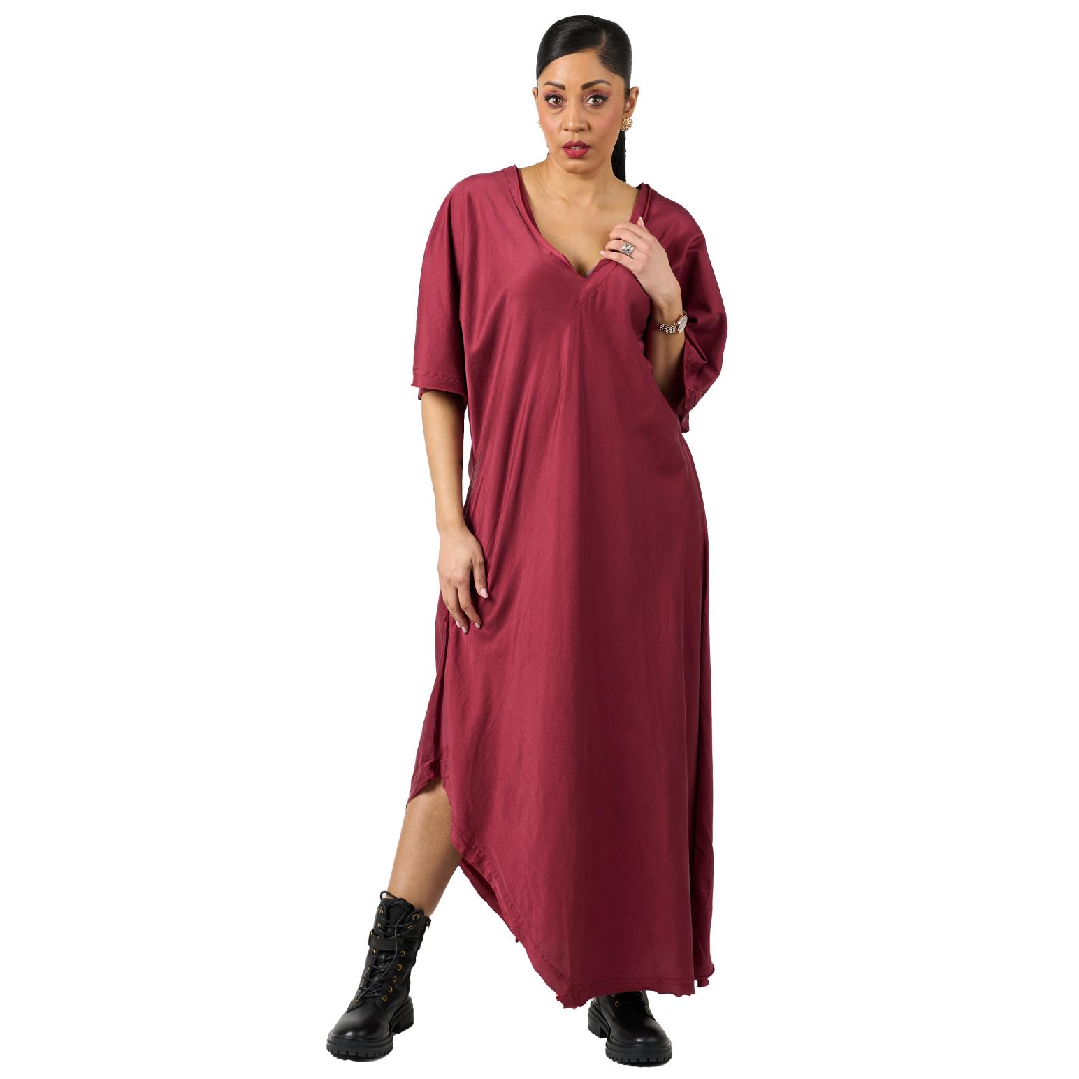 La Vaca Loca V-Neck Shortsleeve Angle Hem Dress